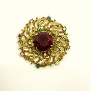 Vintage Wreath‎ Brooch, Christmas Brooch